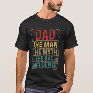 Camiseta Pai Vintage O Homem O Mito A Má Influência Diverti