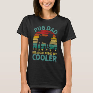 Camiseta Pai Vintage Pug Como Um Pai Regular Mas Mais Frio