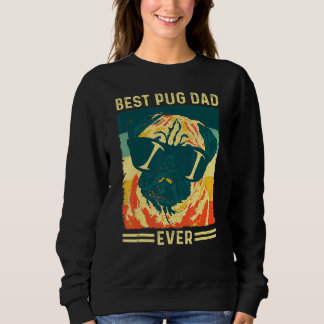 Camiseta Pai Vintage Retro Best Pug Ever Dia de os pais Pug