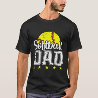 Camiseta Pai Vintage Softball Dia de os pais engraçado