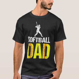 Camiseta Pai Vintage Softball Dia de os pais esportivo