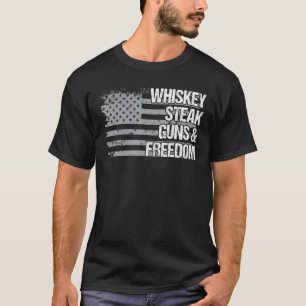 Camiseta Pai Vovô Veterano Bandeira Us Whiskey Steak Armas