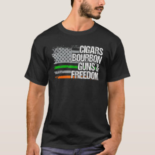 Camiseta Pai Vovô Veterano Irish Flag Cigars Bourbon G