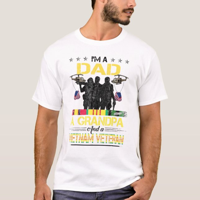Camiseta Pai Vovô Vietnã Veterano Vintage Milmens (Frente)
