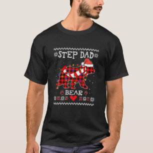 Camiseta Pai Xadrez Vermelho Pai Urso Buffalo Família Pass