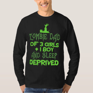 Camiseta Pai Zumbi 3 Menina 1 Menino Privado de Sono Hallow