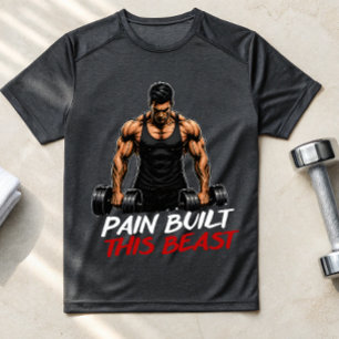 Camiseta Pain Built This Beast Gym – Treino Selvag