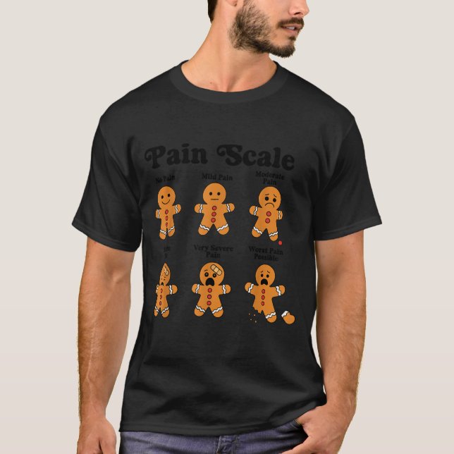 Camiseta Pain Scale Funny Gingerbread Man Christmas Nurse H (Frente)
