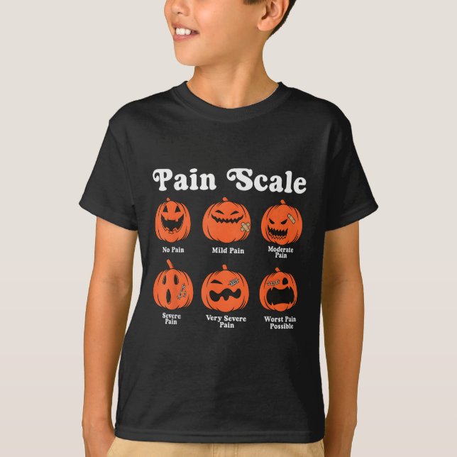 Camiseta Pain Scale Soky Pumpkin Fall Halloween Trauma Nurs (Frente)