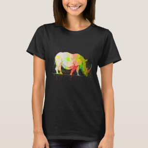 Camiseta Paint Splash Realista Selvagem Realista Rhino
