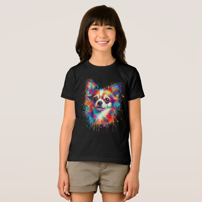 Camiseta Paint Splatter Chihuahua (Frente Completa)