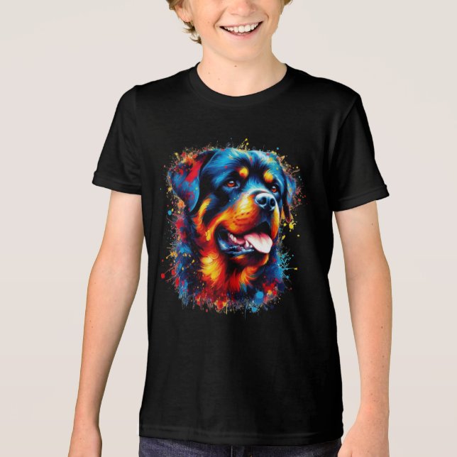 Camiseta Paint Splatter Rottweiler (Frente)