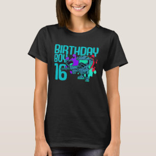 Camiseta Paintball Boy 16 anos de diversão de aniversário E