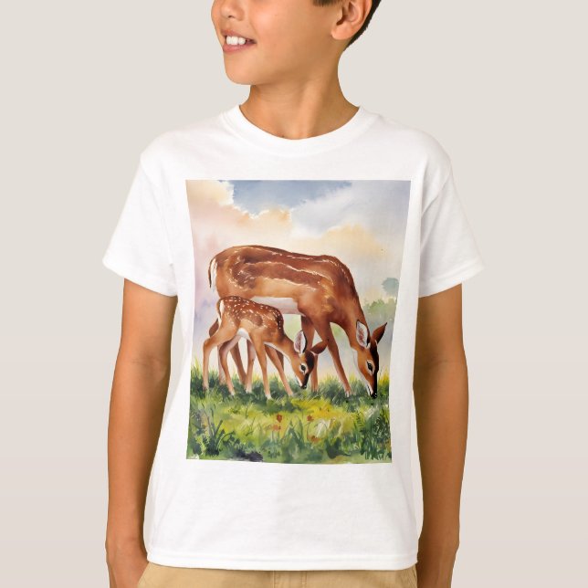 Camiseta Painted Deer Mom and Baby (Frente)
