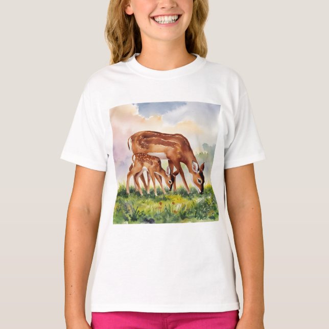 Camiseta Painted Deer Mom and Baby (Frente)