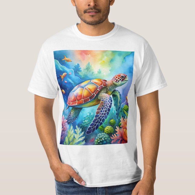 Camiseta Painted Sea Turtle  (Frente)