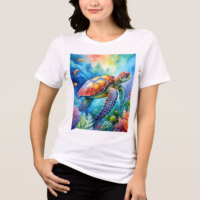 Camiseta Painted Sea Turtle  (Frente)