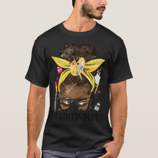 Camiseta Painting Life Messy Bun Afro Creator Artist Africa