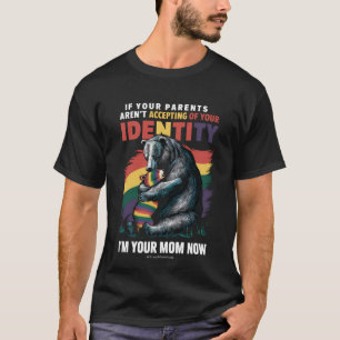 Camiseta Pais Aceitando Eu Sou Sua Mãe Agora Abraço de Urso