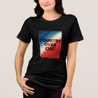 Camiseta País Acima do Culto – Listras Patrióticas de Pintu
