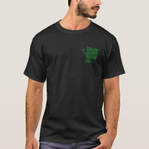 Camiseta Pais Contra Jardim de Maconha Cortando Gramado Pai