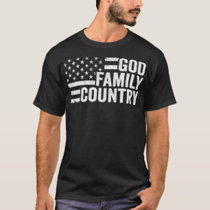 Camiseta País da Família Deus - Cristão Patriótico American