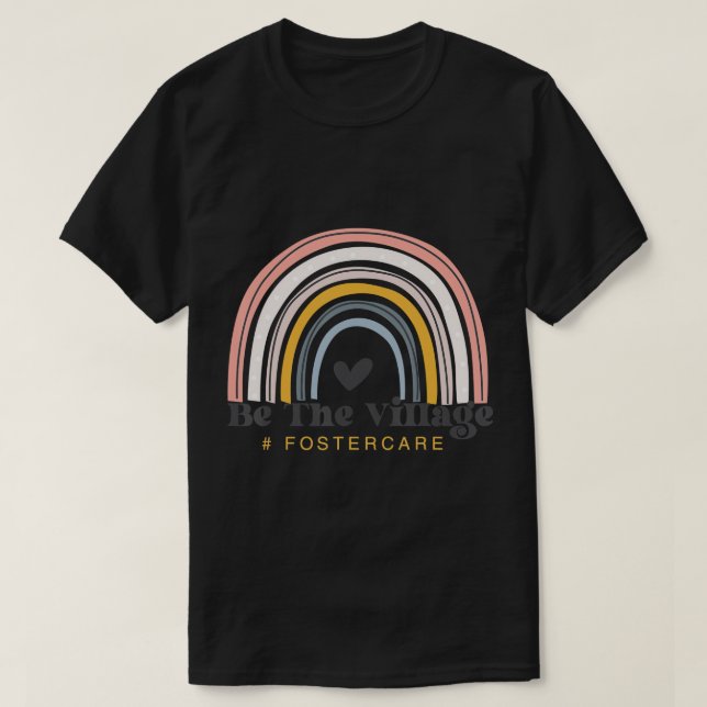 Camiseta Pais De Cuidados De Foster São A Adoção Do Arco-Ír (Frente do Design)