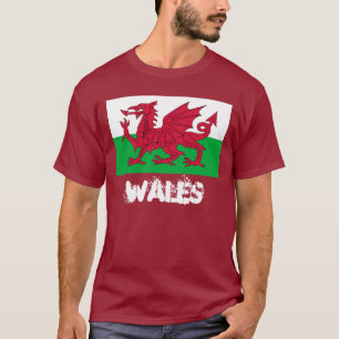 Camiseta País de Gales com bandeira galesa