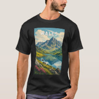 País de Gales Reino Unido Ilustração Viagem Arte R