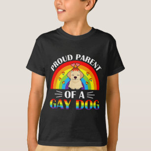 Camiseta Pais De Um Cão Gay Orgulho Arco-Íris LGBTQ
