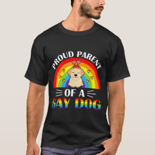 Camiseta Pais De Um Cão Gay Orgulho Arco-Íris LGBTQ