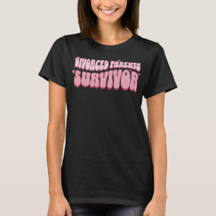 Camiseta Pais Divorciados Sobreviventes Pastel Cor-de-rosa