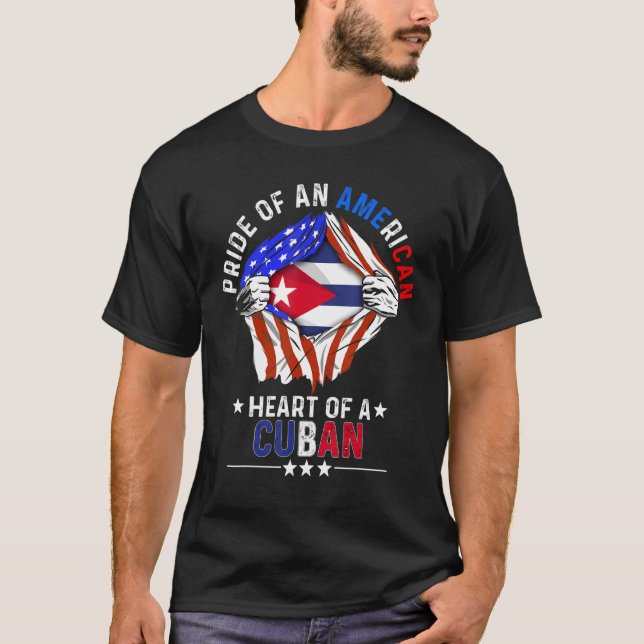 Camiseta País Estrangeiro Cuba do Orgulho Americano Cubano (Frente)