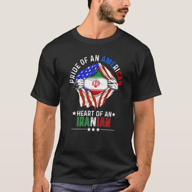 Camiseta País Estrangeiro Ira do Orgulho Iraniano Americano (Frente)