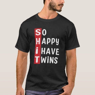 Camiseta Pais Gêmeos Dizem Tão Feliz Que Tenho Gêmeos
