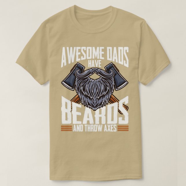 Camiseta Pais incríveis têm barbas e jogam machados de calo (Frente do Design)