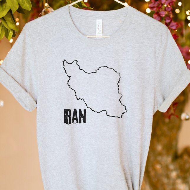 Camiseta País Iraniano Mapa Fronteira Nacional Iraniana (Criador carregado)