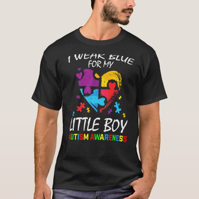 Camiseta Pais Mãe Pai Azul Para Meu Filho Autismo (Frente)