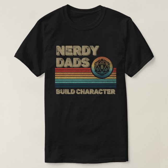 Camiseta Pais Nerdy Criam Pai de Jogador RPG Engraçado de C (Frente do Design)