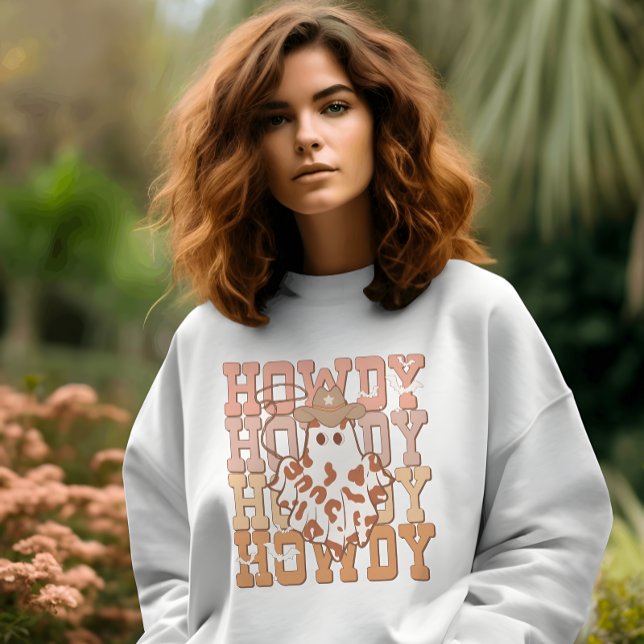 Camiseta País Ocidental - Fantasma Howdy Cowboy Halloween (Criador carregado)