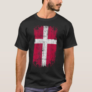 Camiseta País Sinalizador Souvenir Grunge Bandeira Dinamarc