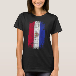 Camiseta País Sinalizador Souvenir Grunge Bandeira Paraguai