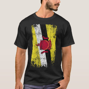 Camiseta País Sinalizador Souvenir Grunge Flag Brunei