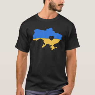 Camiseta País Ucraniano Ama Paisagem Cardíaca Ucrânia
