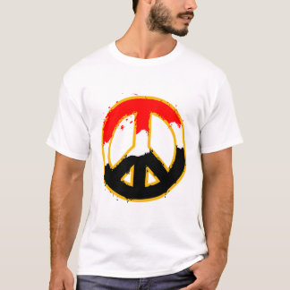 CAMISETA PAÍS VERMELHO DA BANDEIRA NEGRA DO SÍMBOLO DE PAZ