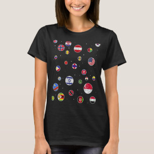 Camiseta País Viajante Que Viaja Sinalizadores De País A Mu