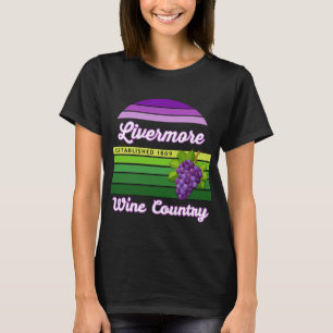 Camiseta País Vinícola de Livermore Uvas Listras Roxas Verd