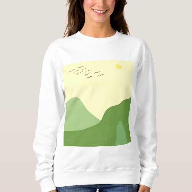 Camiseta paisagem abstrato arte (Frente)