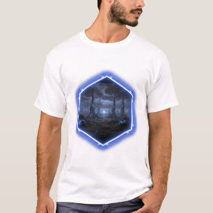 Camiseta Paisagem Alienigena Azul Com Mandelbrot
