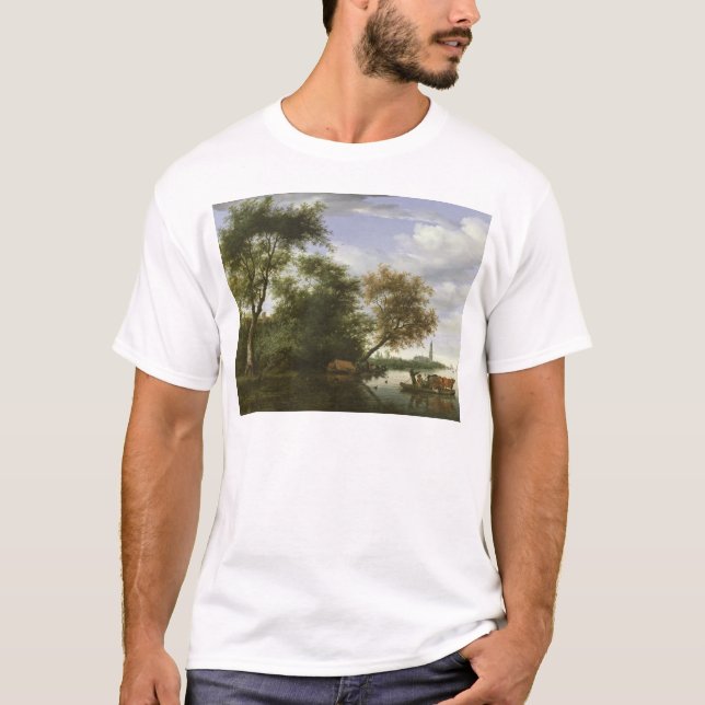Camiseta Paisagem arborizada do rio (Frente)